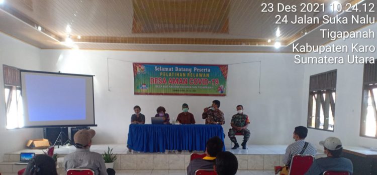 Babinsa Koramil 02/TP Hadiri Pelatihan Relawan Desa Aman Covid19 di Tigapanah